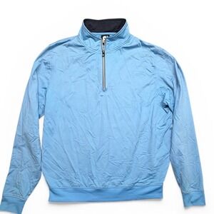 FootJoy Mens Quarter Zip Pullover Light Blue Performance Golf Jacket Size Medium